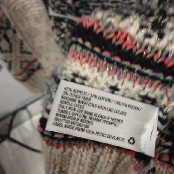 Cozy Boho Fair Isle Open Front Cardigan - Free People Vibes - Hard to Find - Picture 6 of 8